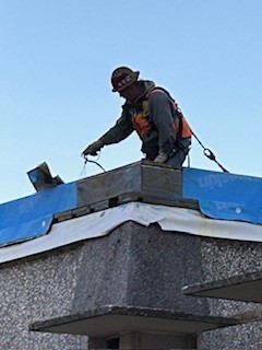 membrane install roof parapets